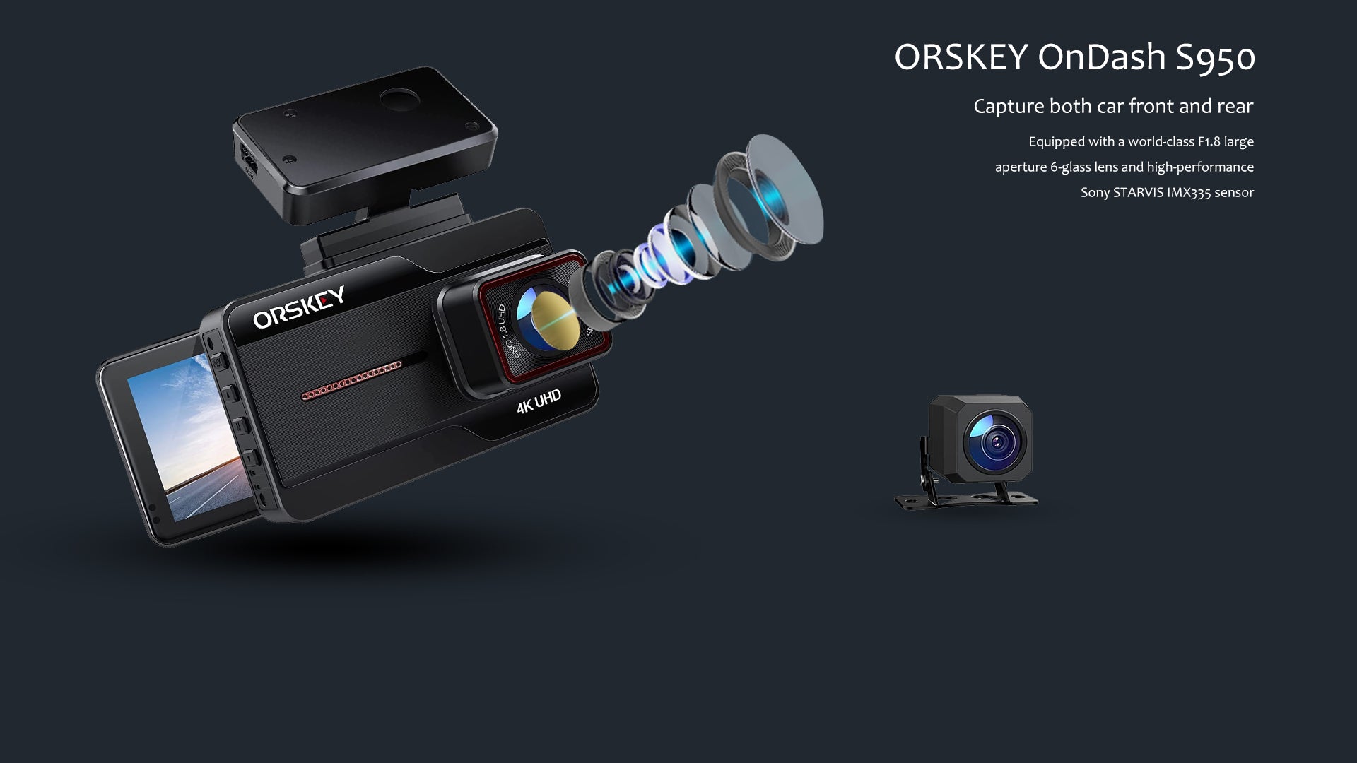 ORSKEY Cámara de Coche 1080P Full HD Dashcam Cámara Coche