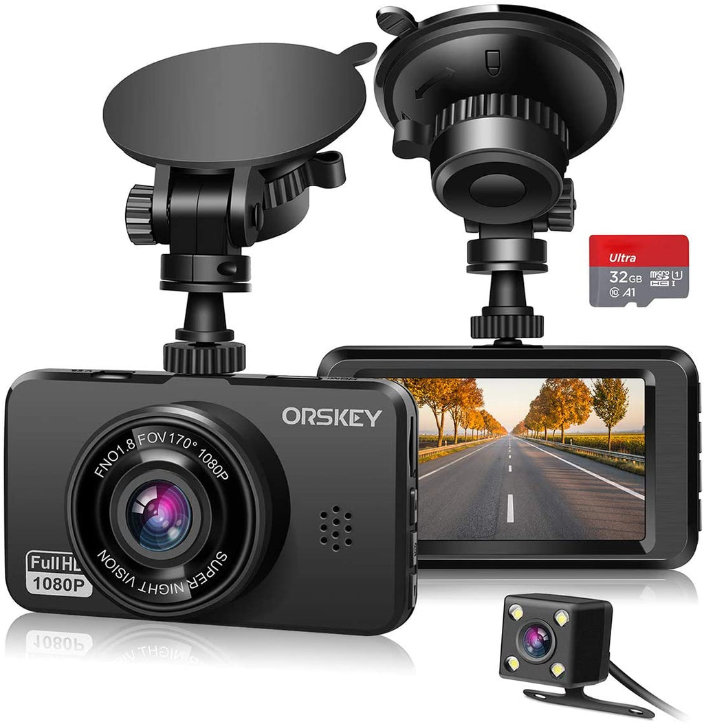 ORSKEY S800 Dash Cam 1080P Full HD Front and Rear User Guide